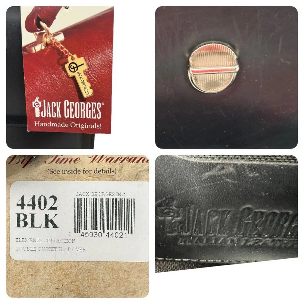 Jack Georges Black Elements Briefcase with Key & Tag